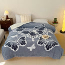 Axyaa 5D Butterfly Embossed Fleece Blanket | Queen Size | Thick & Cozy Plush Bedspread