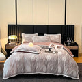 Axyaa High-End Jacquard Milk Fleece Winter 4-Piece Bed Set