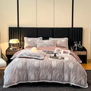 Axyaa High-End Jacquard Milk Fleece Winter 4-Piece Bed Set