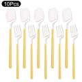Axyaa Silver Cutlery Set - 10Pcs Matte Stainless Steel Tableware Dinnerware Fork Spoon Set