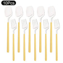 Axyaa Silver Cutlery Set - 10Pcs Matte Stainless Steel Tableware Dinnerware Fork Spoon Set