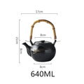 Axyaa Hand-Painted Ceramic Teapot with Handle, Retro Style for Home, Hotel, Restaurant