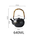 Axyaa Hand-Painted Ceramic Teapot with Handle, Retro Style for Home, Hotel, Restaurant