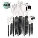 Axyaa Stainless Steel Cutlery Set with Wooden Handle Clamp