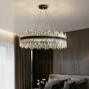 Axyaa Luxury Crystal Chandelier Black Gold LED Modern Home Decoration Dining Room Light