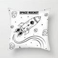 Axyaa Cartoon Astronaut Rocket Spaceship Sofa Pillowcase Space Theme Cushion Cover