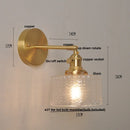 Axyaa Nordic LED Wall Light Fixture Glass Rotate Copper Bedside Lamp