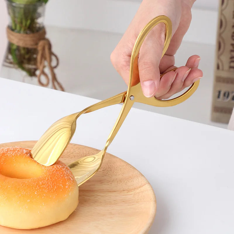 Axyaa Stainless Steel Scissors Food Tongs for Home Cooking