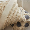 Axyaa Geometric Tufted Cushion Cover With Tassels - Boho Style Decorative Pillow Cover