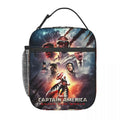 Axyaa Insulated Captain America Lunch Bag: Reusable Thermal Bento Box for Picnic