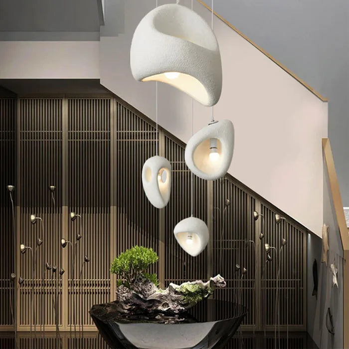 Axyaa Wabi Sabi Resin Pendant Chandelier- Irregular Loft LED Lighting