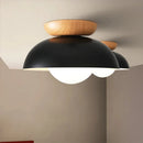 Axyaa Nordic Wooden LED Ceiling Lamp: Modern Macaron Decor Fixture