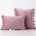 Black Tassel Pillowcases by Axyaa - Velvet Holiday Home Decoration Gift