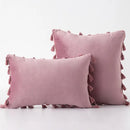 Black Tassel Pillowcases by Axyaa - Velvet Holiday Home Decoration Gift