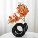 Axyaa Nordic Minimalist Ceramic Vase Black White Matte Glazed Hydroponic Flower Planter