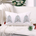 Axyaa Christmas Tree Embroidery Pillow Cover 30x50cm Red Green Holiday Decoration