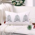 Axyaa Christmas Tree Embroidery Pillow Cover 30x50cm Red Green Home Sofa Decor