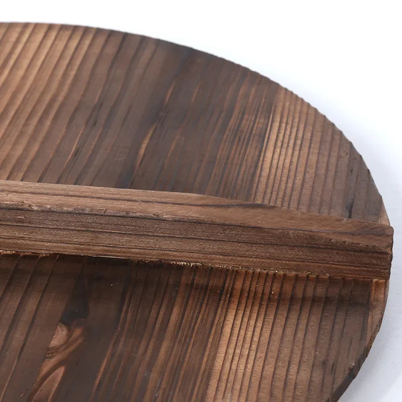 Axya Handmade Fir Wood Wok Lid for Iron Pans and Pots