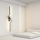 Axyaa Modern 60/80/100cm Black Aluminium Wall Lamp for Hallway, Corridor, and Bedside Decor.