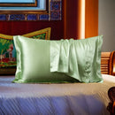 Axyaa Solid Color Silk Pillowcase Set - Queen Size 48x74cm