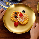 Axyaa Round Camping Dinner Plates, Rust-Proof & Stackable, Set of 8