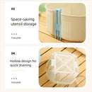 Axyaa Double-layer Drain Basket with Lid & Forks