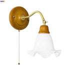 Axyaa White Glass LED Wall Sconce - French Vintage Copper Design