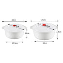 Axyaa Round Microwave Lunch Box Set with Lid for Fresh Food Storage