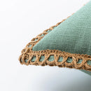 Axyaa Linen Farmhouse Cushion Cover with Hemp Rope Edging - 45x45cm