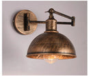 Axyaa Retro Folding Arm Wall Lamp for Bedroom, Living Room, Study - Antique Iron Design