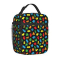 Axyaa Colorful Puzzle Piece Lunch Bag - Water-resistant Thermal Bento Tote