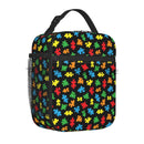 Axyaa Colorful Puzzle Piece Lunch Bag - Water-resistant Thermal Bento Tote