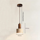 Axyaa Yellow Cave Stone Led Chandelier - Wabi Sabi Walnut Hat Shaped Pendant Light