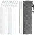 Glass Straws Set for Smoothies & Cocktails - Axyaa Eco-Friendly Reusable Straws
