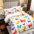 Axyaa Butterfly Twin Size Watercolor Bedding Set with 2 Pillowcases