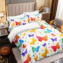 Axyaa Butterfly Twin Size Watercolor Bedding Set with 2 Pillowcases
