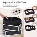 Axyaa 4 in 1 Rolling Makeup Train Case with Key, Wheels, Large Capacity