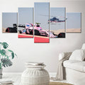 Axyaa Formula 1 Grand Prix Pink Cars Canvas Poster Wall Art for Home Decor