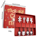 Axyaa Gold Christmas Cutlery Set - 4Pcs Stainless Steel Dinnerware with Gift Box