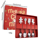 Axyaa Gold Christmas Cutlery Set - 4Pcs Stainless Steel Dinnerware with Gift Box