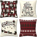Axyaa Christmas Farmhouse Deer Pillowcase - Winter Holiday Decor, Cushion Cover