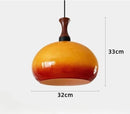 Axyaa Retro Glass Chandelier Light Fixture Solid Wood Pendant Lamp