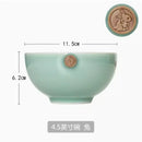 Axyaa Zodiac 4.5-inch Celadon Rice Bowl - Creative Twelve Chinese Zodiac Ceramic Tableware