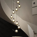 Axyaa Crystal Chandelier Stair Pendant Living Room Lighting
