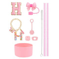 Axyaa 10pcs Tumbler Accessories Set: Straw, Cover, Cap, Boot, Stopper, Keychain, Charm