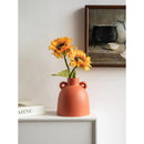 Axyaa Big Belly Vase | Double Eared Ceramic Decoration