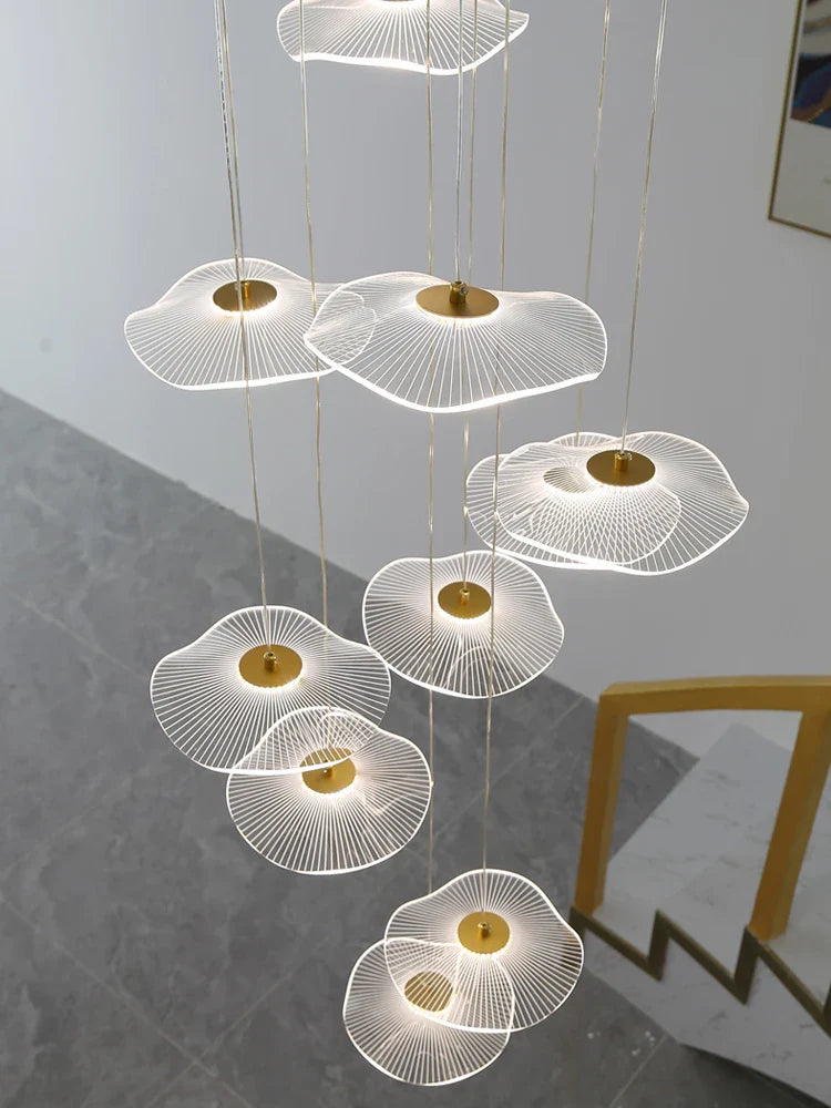 Axyaa Nordic LED Loft Chandelier for Modern Living Room or Bedroom
