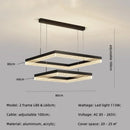 Axyaa Modern Minimalist Square LED Pendant Light Dimmable Chandelier for Living Room & Bedroom