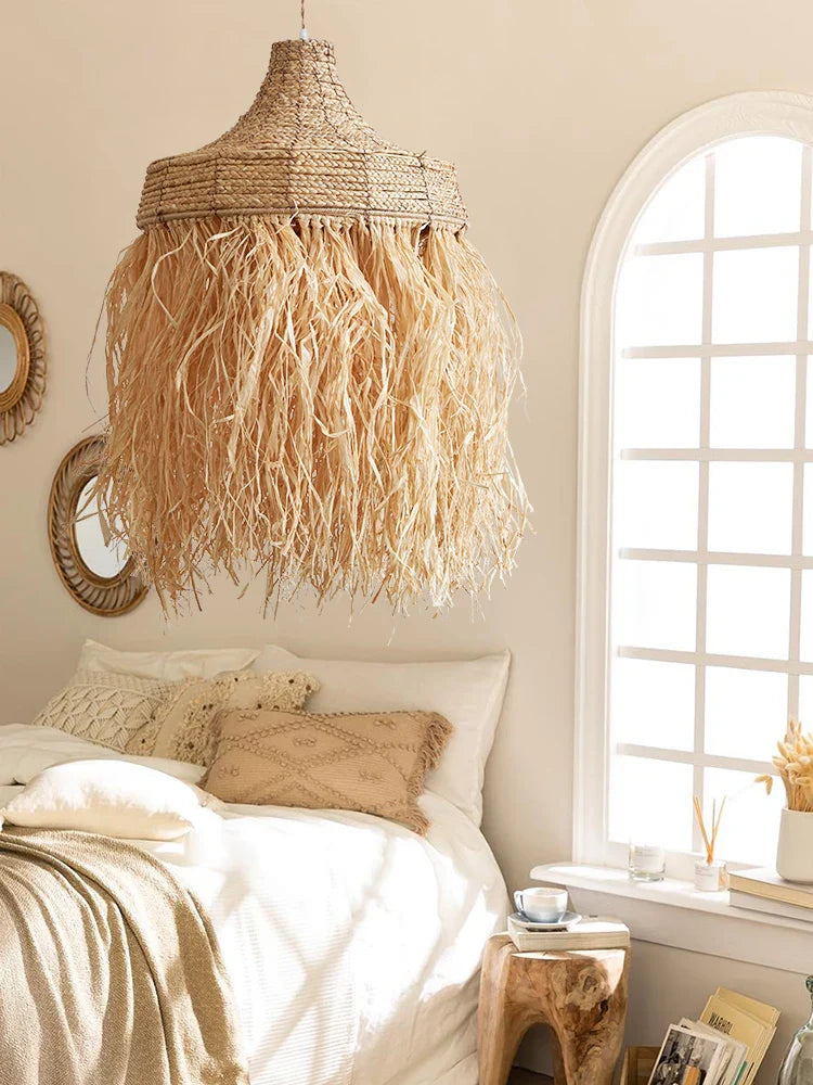Axyaa Woven Rattan Grass Pendant Lamps - Handmade, Natural, Japanese-Inspired