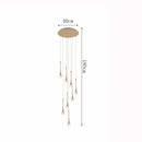 Axyaa Crystal Chandelier Stair Pendant Lamp Modern Living Room Interior Lighting